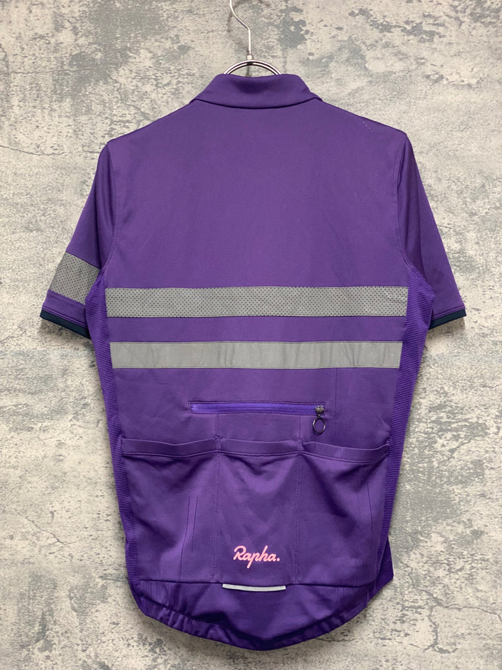 KF638 ラファ Rapha MEN'S BREVET JERSEY 半袖 サイクルジャージ 紫 S