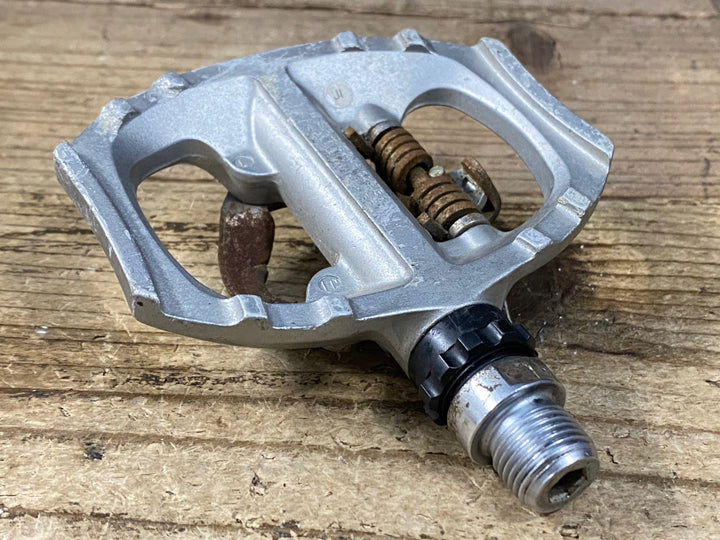 JW869 シマノ SHIMANO PD-A530 ビンディングペダル 片面フラット シルバー SPD ※錆あり