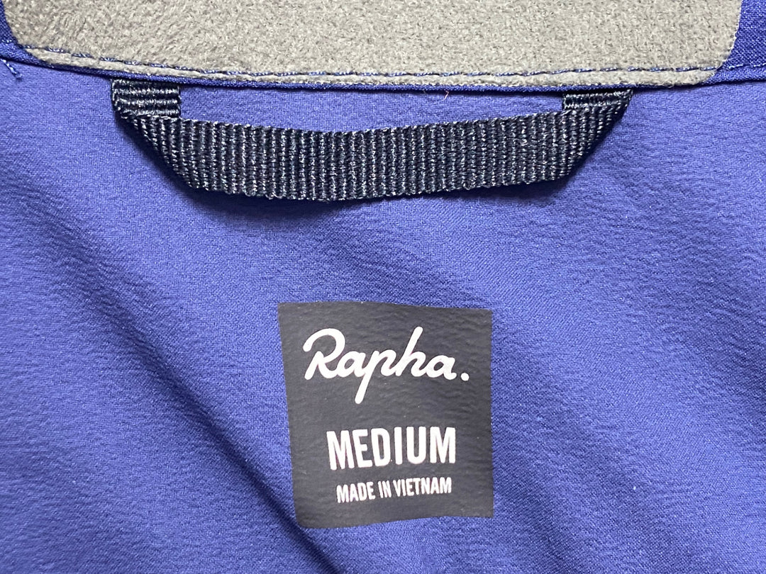KC033 ラファ Rapha CLASSIC WIND CHECK JACKET 長袖 ウインドブレイカー 紺 M ※汚れあり