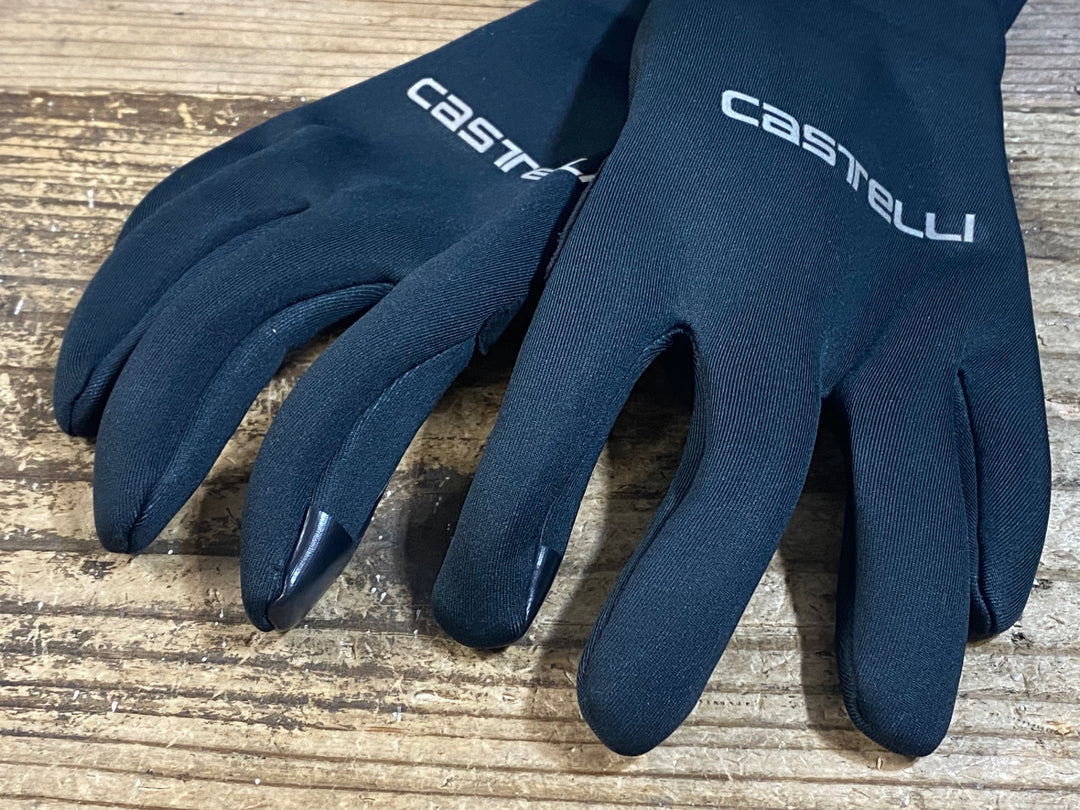 KB406 カステリ CASTELLI ROSSOCORSA perfetto 長指 グローブ 黒 S 裏起毛 WINDSTOPPER