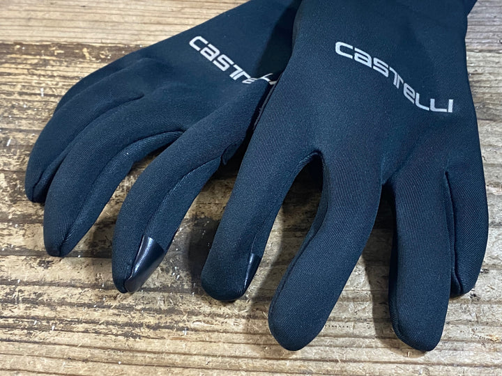 KB406 カステリ CASTELLI ROSSOCORSA perfetto 長指 グローブ 黒 S 裏起毛 WINDSTOPPER