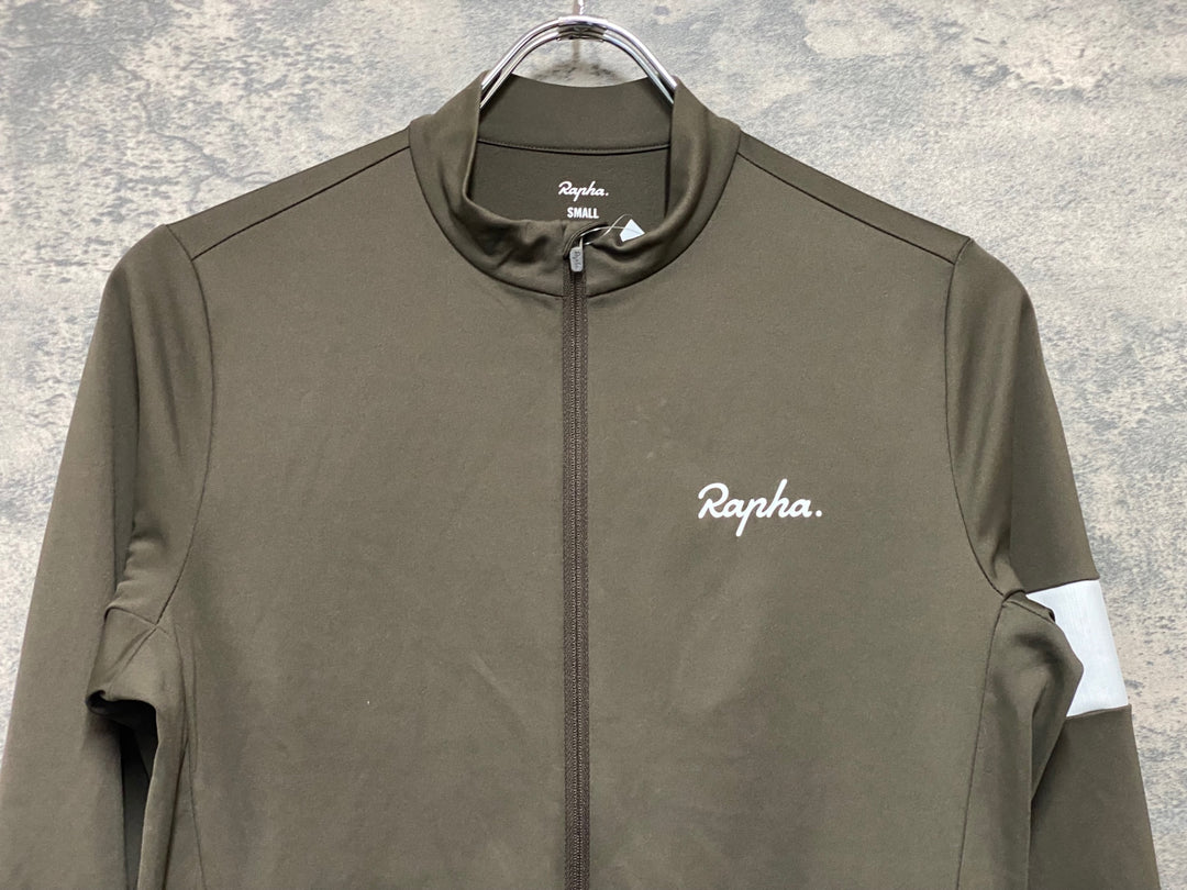 JK768 ラファ Rapha MEN'S CORE THERMAL LONG SLEEVE JERSEY 長袖 サイクルジャージ オリーブ S 裏起毛
