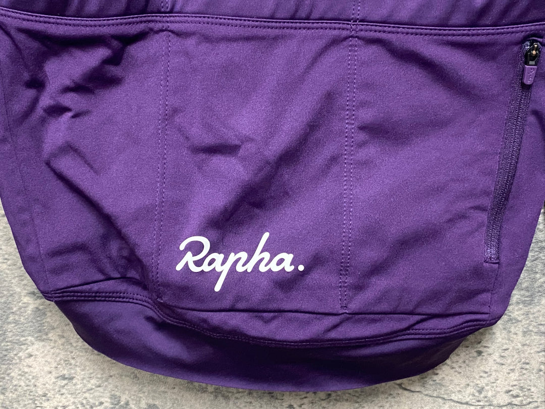 KE391 ラファ Rapha CORE LONG SLEEVE JERSEY 長袖 サイクルジャージ XS 紫 裏起毛 ※生地傷み