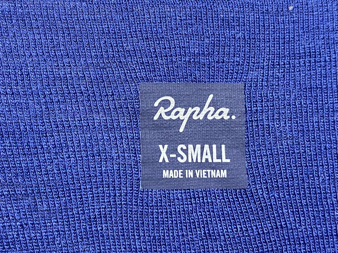 JG334 ラファ Rapha MERINO BASE LAYER - LONG SLEEVE 長袖 べースレイヤー 紺 XS ※動物の毛