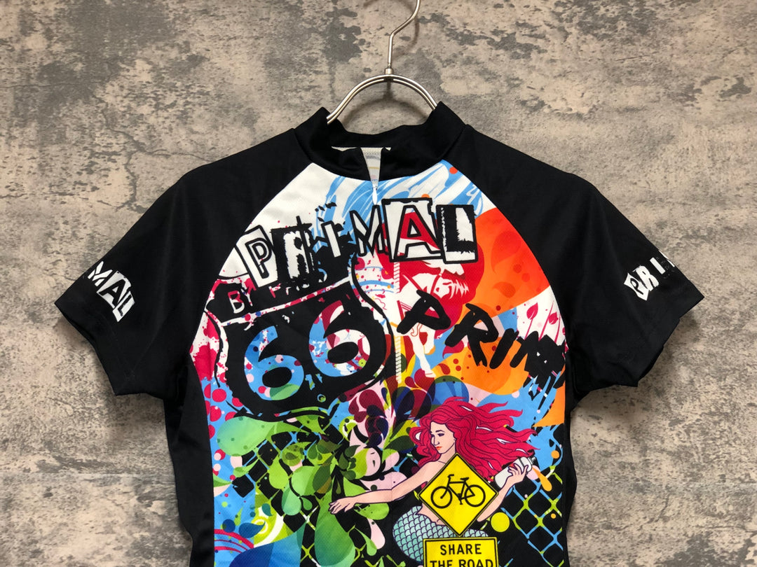KJ898 プライマル PRIMAL 半袖 サイクルジャージ 総柄 S ウィメンズ