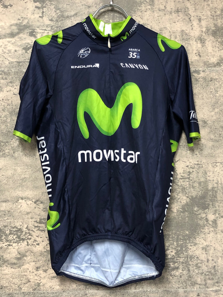 JS497 エンデュラ ENDURA 半袖 サイクルジャージ 濃紺 サイズ不明 movistar ※タグ切れ