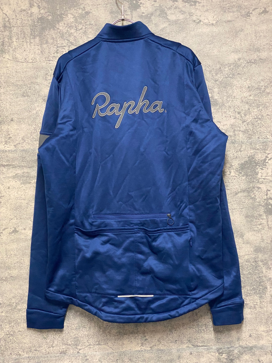 JN804 ラファ Rapha MEN'S LS CLASSIC WINTER JERSEY 長袖 サイクルジャージ 青 XX-L 裏起毛 ※脇部やや毛羽立ちあり