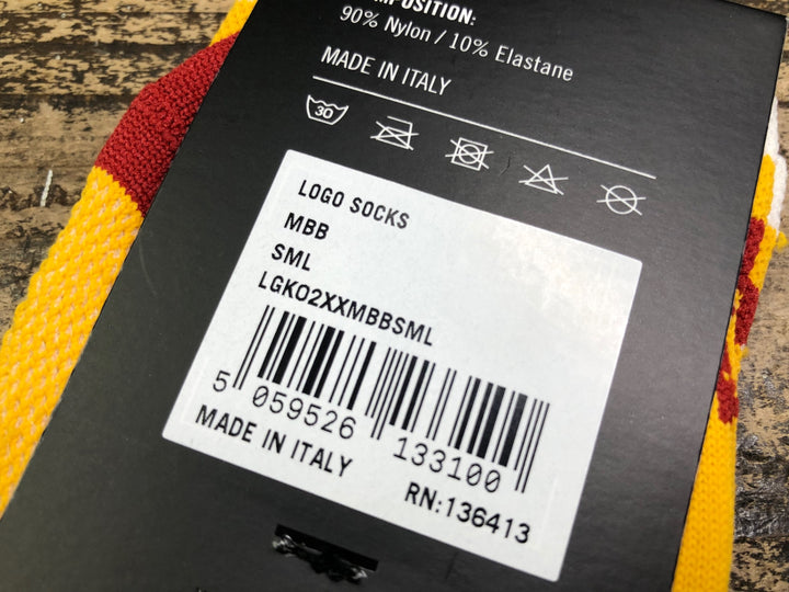 JH567 ラファ Rapha LOGO SOCKS サイクルソックス 黄 赤 S