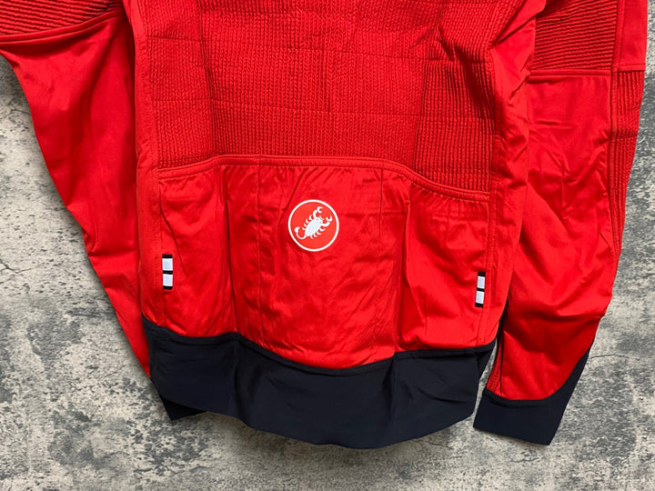 JR467 カステリ CASTELLI 長袖サイクルジャージ M 赤