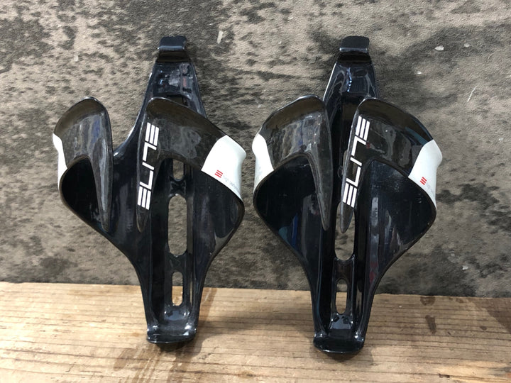 KP677 エリート ELITE モロ MORO カーボン ボトルケージ ペア 黒白
