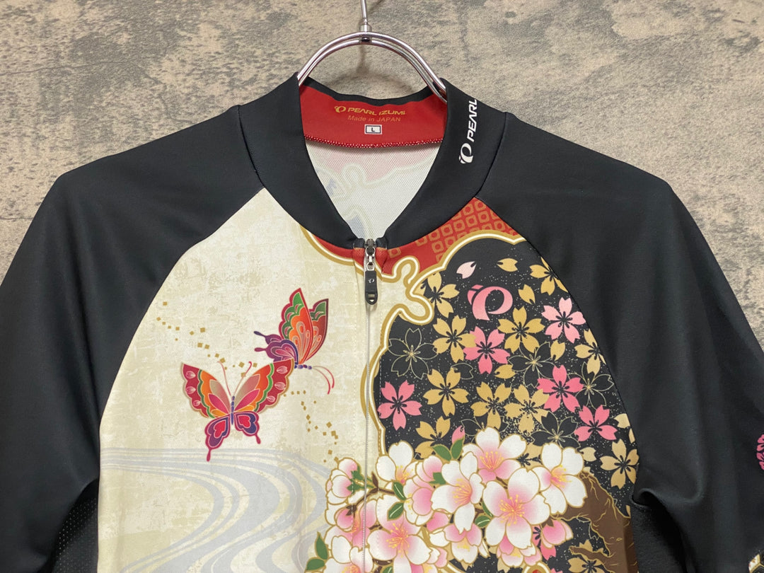 JU136 パールイズミ PEARL iZUMi 半袖 サイクルジャージ L 桜 総柄