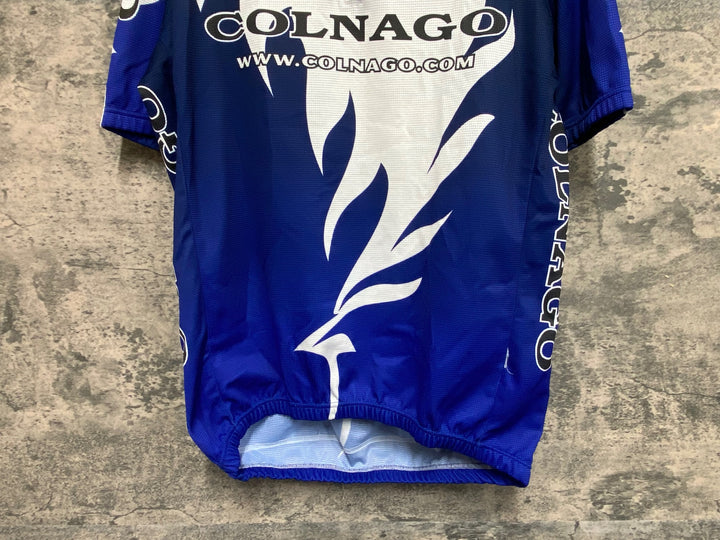 KF485 コルナゴ COLNAGO ハーフジップ 半袖 サイクルジャージ 白 青 サイズ不明