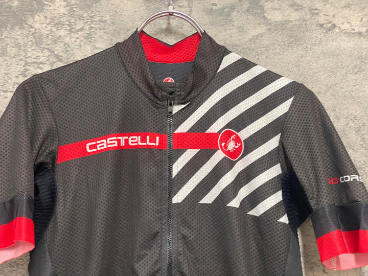 JK477 カステリ CASTELLI ROSSO CORSA 半袖 ジャージ 黒 M