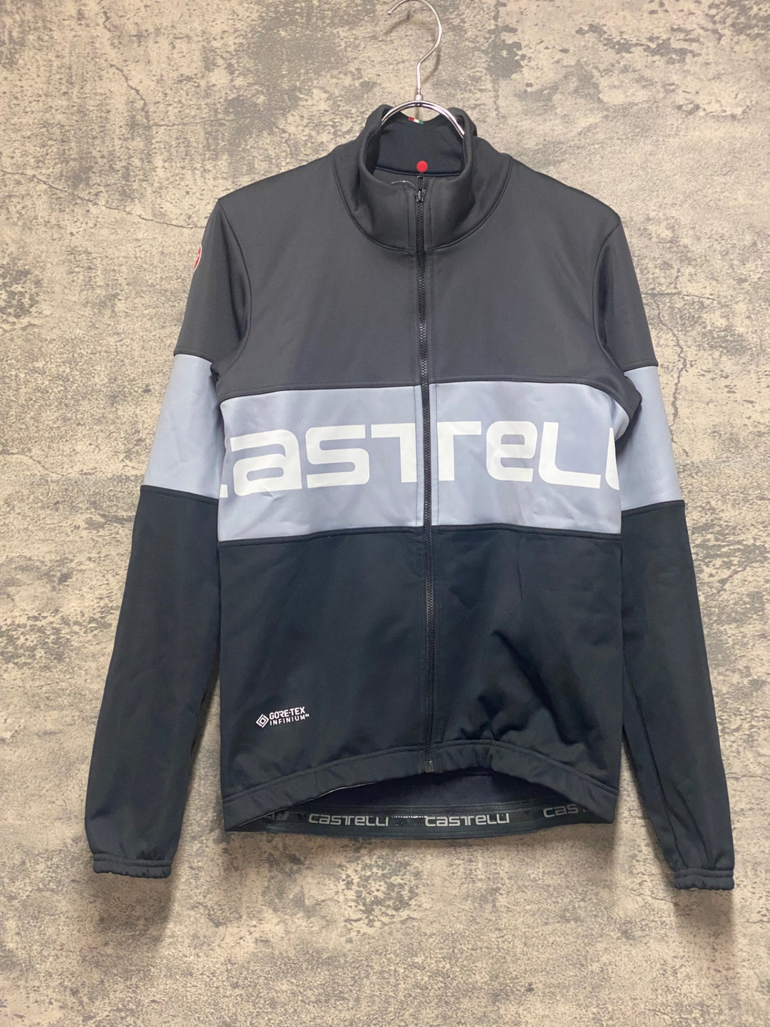 KD936 カステリ CASTELLI GORE-TEX INFINIUM 長袖 サイクルジャケット グレー 黒 M 裏起毛