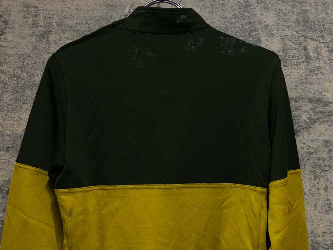 JV235 ラファ Rapha LOMBARDIA JERSEY 長袖 サイクルジャージ 深緑 ブラウン S