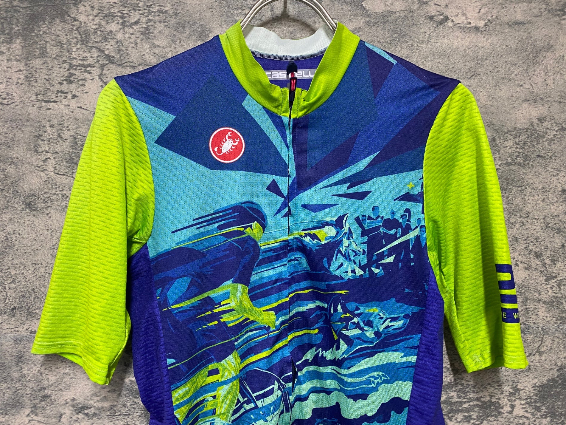 KD410 カステリ CASTELLI 半袖 サイクルジャージ 黄緑 S The Wolfpack