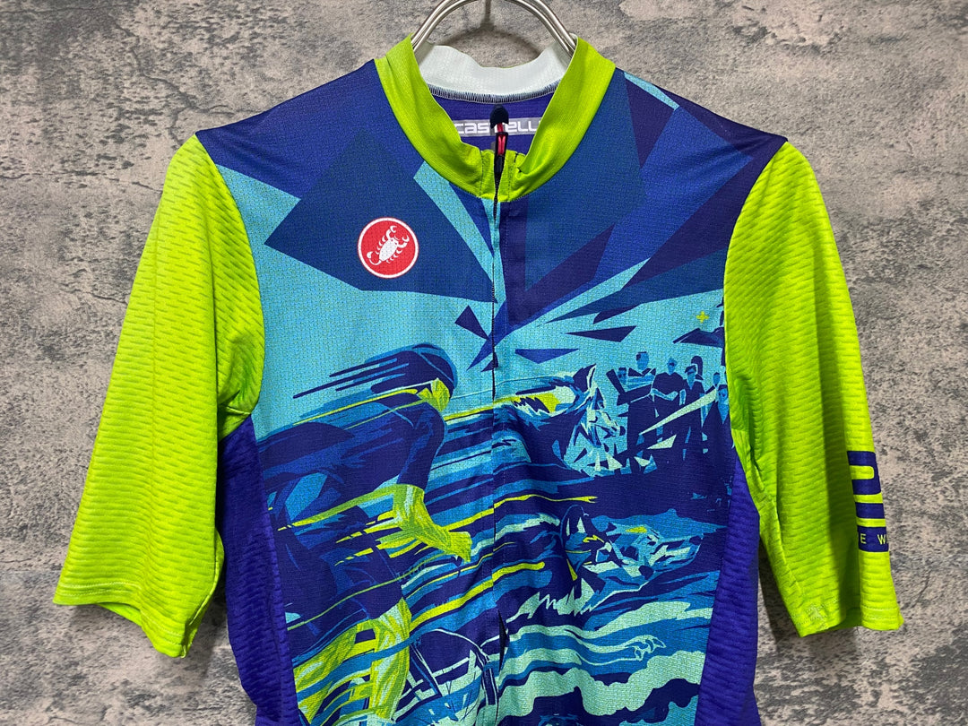 KD410 カステリ CASTELLI 半袖 サイクルジャージ 黄緑 S The Wolfpack 20th Anniversary collection