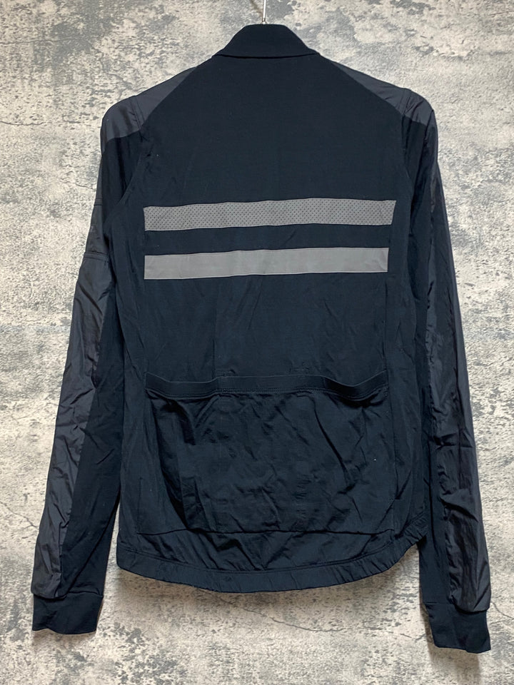 JS158 ラファ Rapha WOMEN'S BREVET LONG SLEEVE WINDBLOCK JERSEY 長袖 サイクルジャージ 黒 XS レディース ※背面小穴