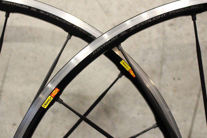 マヴィック MAVIC キシリウム KSYRIUM SL SUPER LIGHT PREMIUM アルミ クリンチャー シマノ 11S/12S ナローリム 15C ホイールセット 【福岡店】