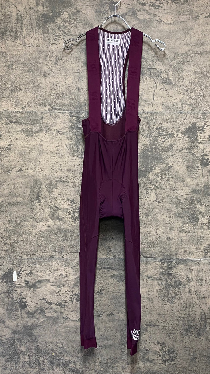 KO631 カフェドシクリステ Cafe du Cycliste MARIE ビブタイツ S ワインレッド 裏起毛 ※擦れあり、タグカット