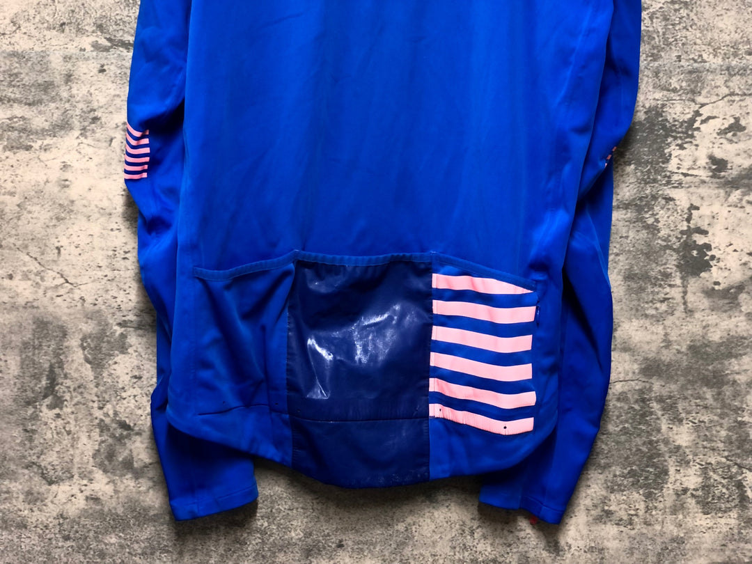 KL772 ラファ Rapha PRO TEAM SHOFTSHELL JACKET 長袖 サイクルジャケット 青 XL 擦れ