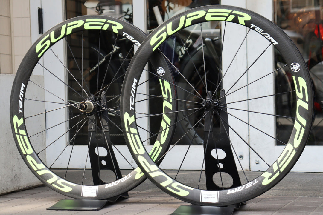 スーパーチーム SUPER TEAM 50mm カーボン クリンチャー ホイールセット シマノ11/12S 【横浜店】