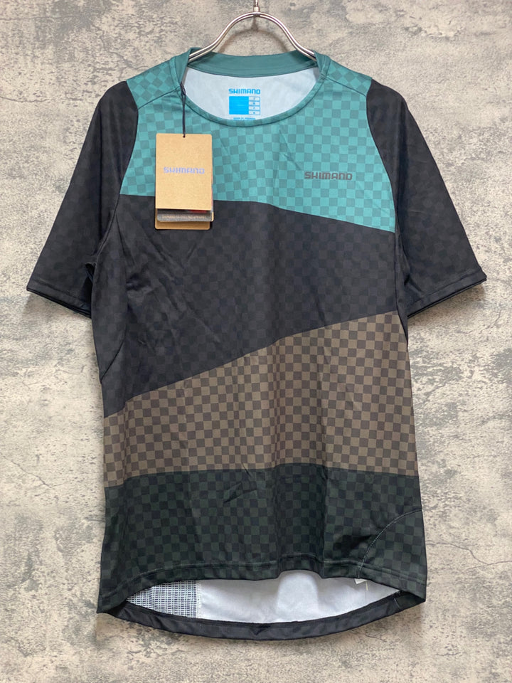 JY879 シマノ SHIMANO 半袖 サイクルジャージ 黒 緑 M