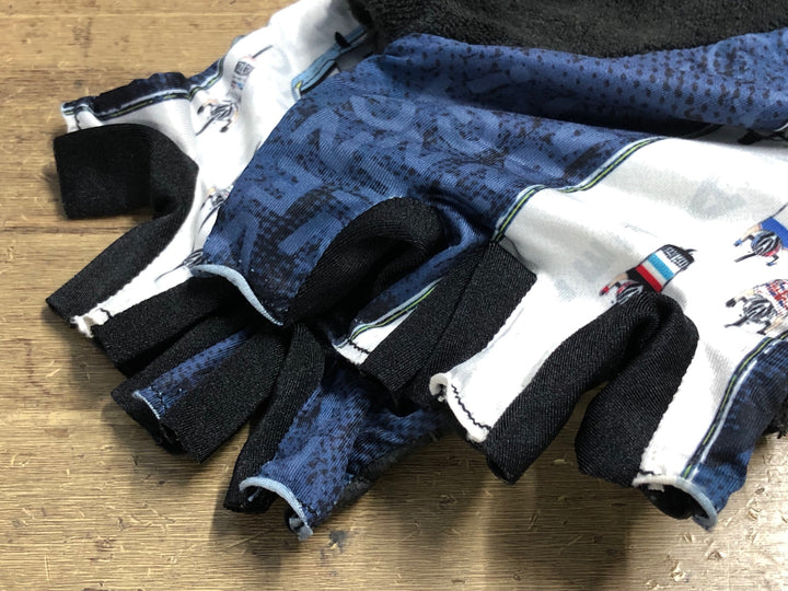 KM383 パンダーニ Pandani 指切 グローブ 紺 黒 L