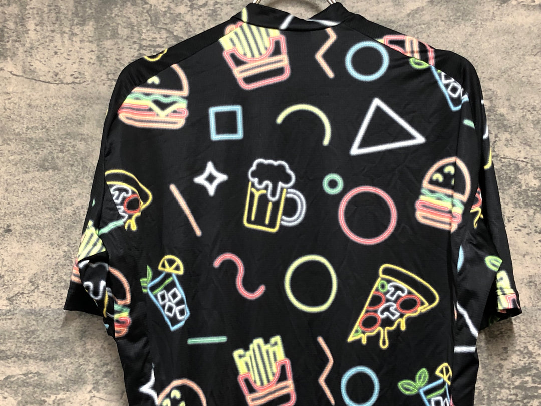 KD827 ノースウェーブ NORTHWAVE NEON PARTY JERSEY 半袖 サイクルジャージ 黒 L