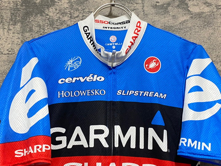 KB550 カステリ CASTELLI GARMIN 半袖 サイクルジャージ 青 M