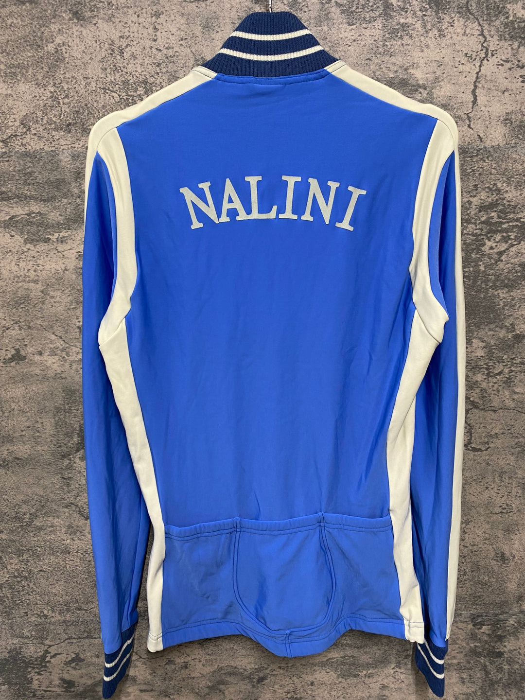 JI653 ナリーニ Nalini 長袖サイクルジャージ 青 L ロゴ擦れ