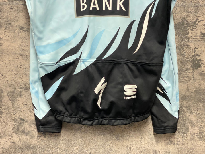 KJ809 スポーツフル sportful 長袖 サイクルジャケット 水色 XL 裏起毛 SAXO BANK