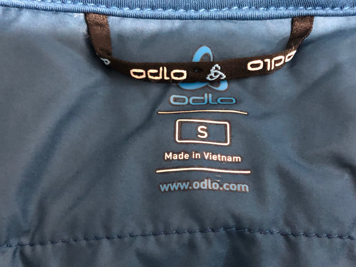 KL217 odlo 長袖 サイクルジャケット 水 青 S 裏起毛 中綿