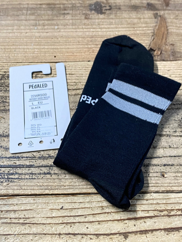 KE428 ペダレッド PEdaLED サイクルソックス 黒 LARGE