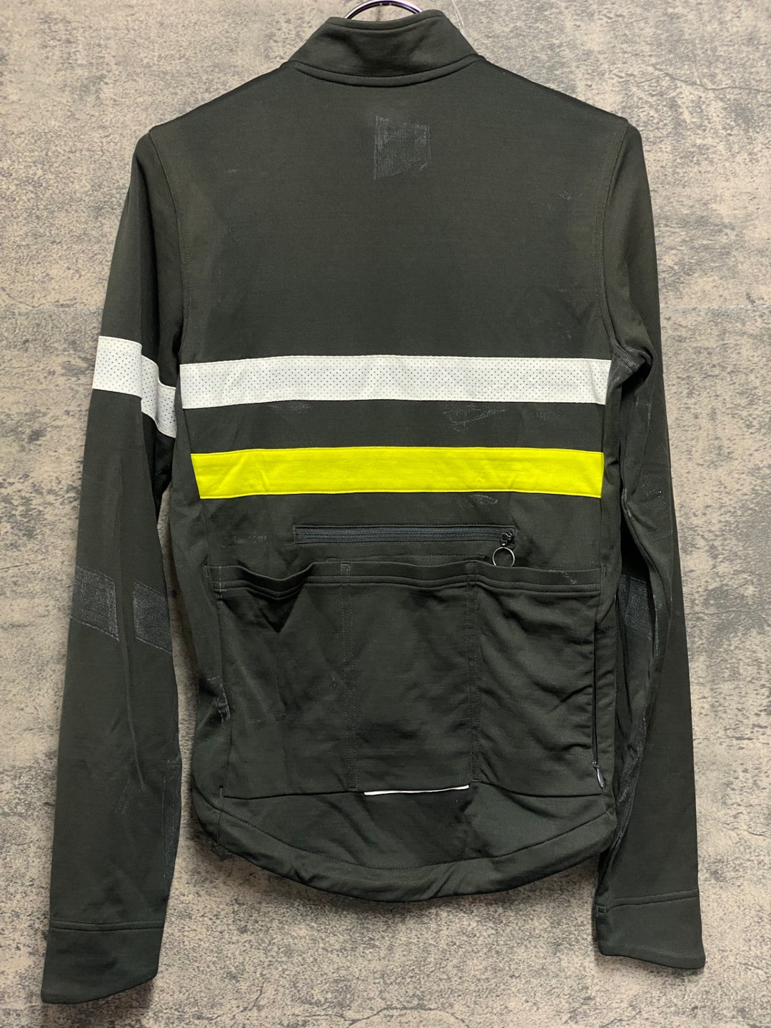 JV236 ラファ Rapha LONG SLEEVE BREVET JERSEY 長袖 サイクルジャージ オリーブ S ※反射部劣化,汚れ