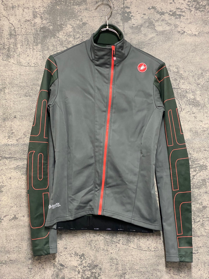 JN497 カステリ CASTELLI 長袖 サイクルジャケット 緑 XS 裏起毛 GORE-TEX INFINIUM
