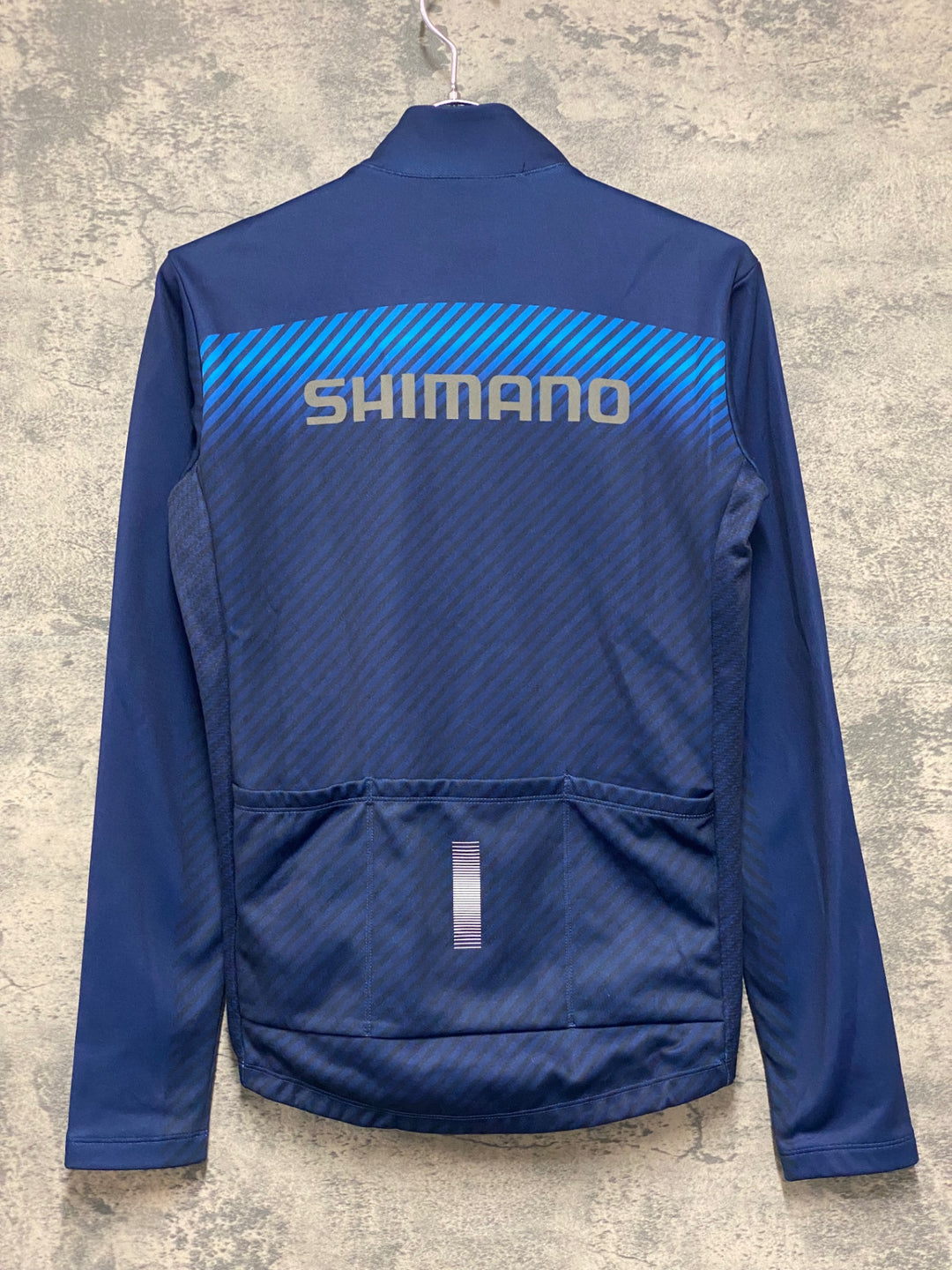KI992 シマノ SHIMANO 長袖 サイクルジャージ ネイビー S 裏起毛