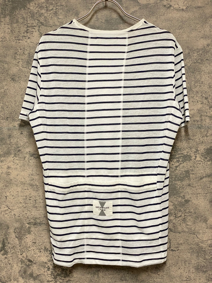KD066 カフェドシクリステ CAFE DU CYCLISTE PAULINE Men 半袖 サイクルジャージ グラベル 白 ボーダー L