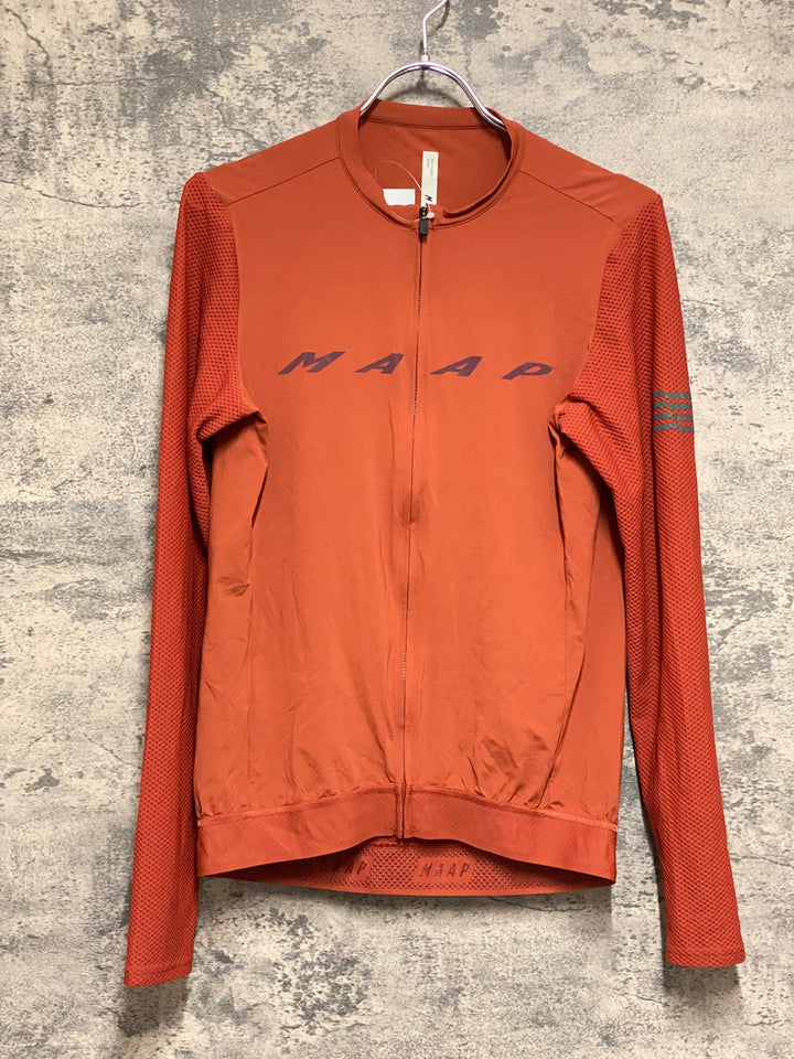 KQ979 マープ MAAP PRO FIT JERSEY 長袖 サイクルジャージ 茶 XL
