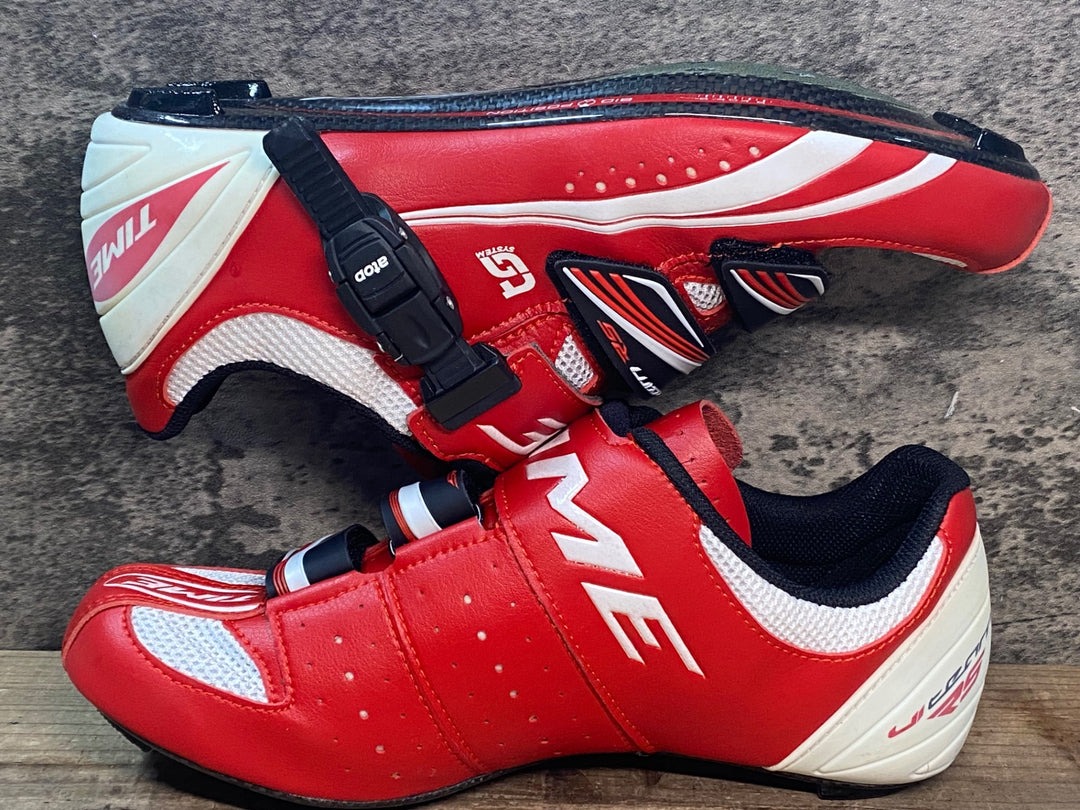 JR490 タイム TIME ULTEAM RS CARBON ビンディングシューズ 赤 EU41.5