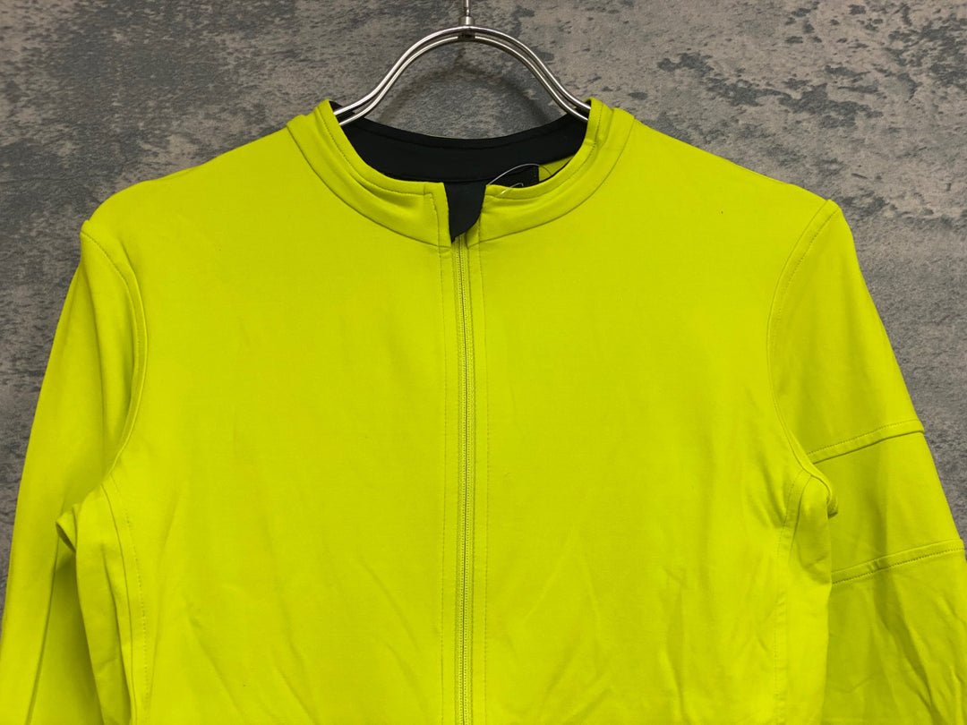 KA226 ラファ Rapha LONG SLEEVE SOUPLESSE JERSEY 長袖 サイクルジャージ 黃 S 裏起毛