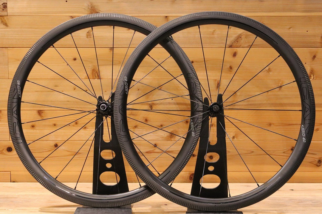 アイカン ICAN エアロ AERO 40 リム RIM シマノ 11S/12S カーボン チューブレスレディ ロードバイク ホイールセット 【広島店】