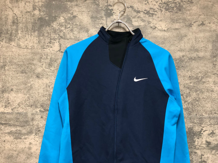 KL650 ナイキ NIKE 長袖 サイクルジャージ 水色 ネイビー M 裏起毛
