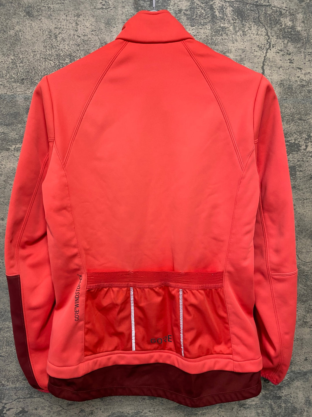 JK841 ゴアバイクウェア GORE BIKE WEAR 長袖サイクルジャケット 赤 ASIA M GORE WIND STOPPER 擦れ