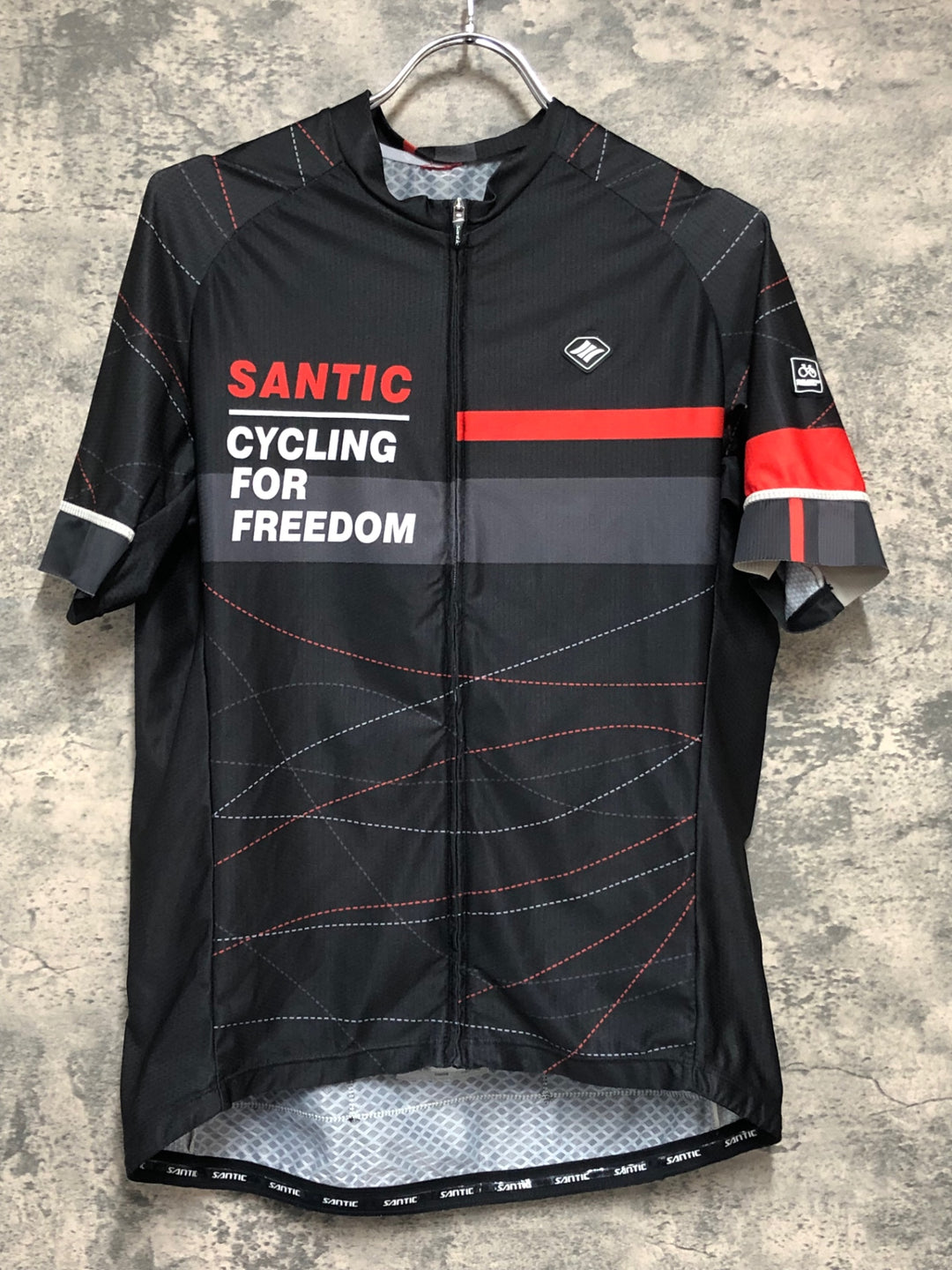 KD677 サンティック SANTIC 半袖 サイクルジャージ 黒 サイズ不明 ※タグカット