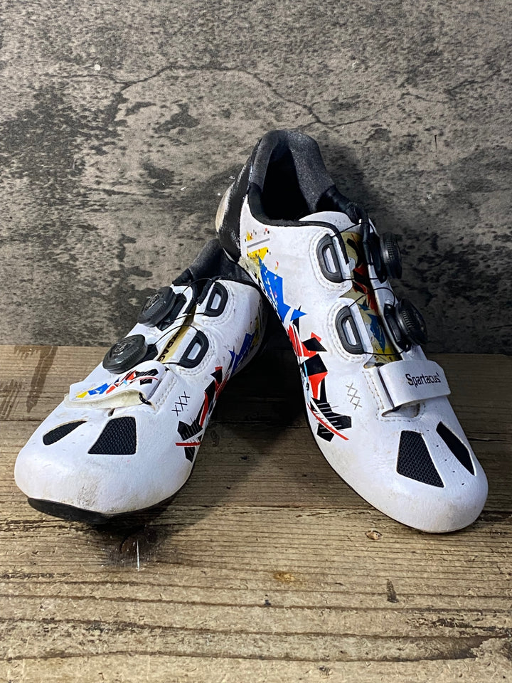 JH194 ボントレガー BONTRAGER XXX RD SPARTACUS ビンディングシューズ 白 EU41 ※社外ソール ※傷,剥がれ