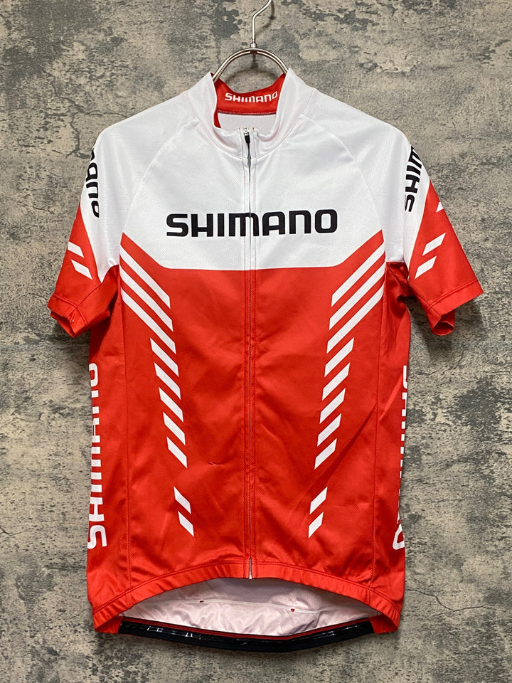 KF178 シマノ SHIMANO 半袖 サイクルジャージ 白 赤 L
