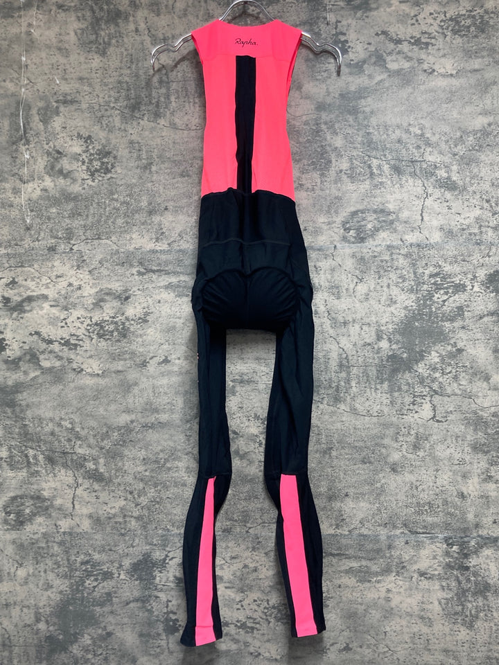 JE274 ラファ Rapha SOUPLESSE WINTER TIGHTS WITH PAD ビブタイツ ブラック ピンク レディース XXS 裏起毛