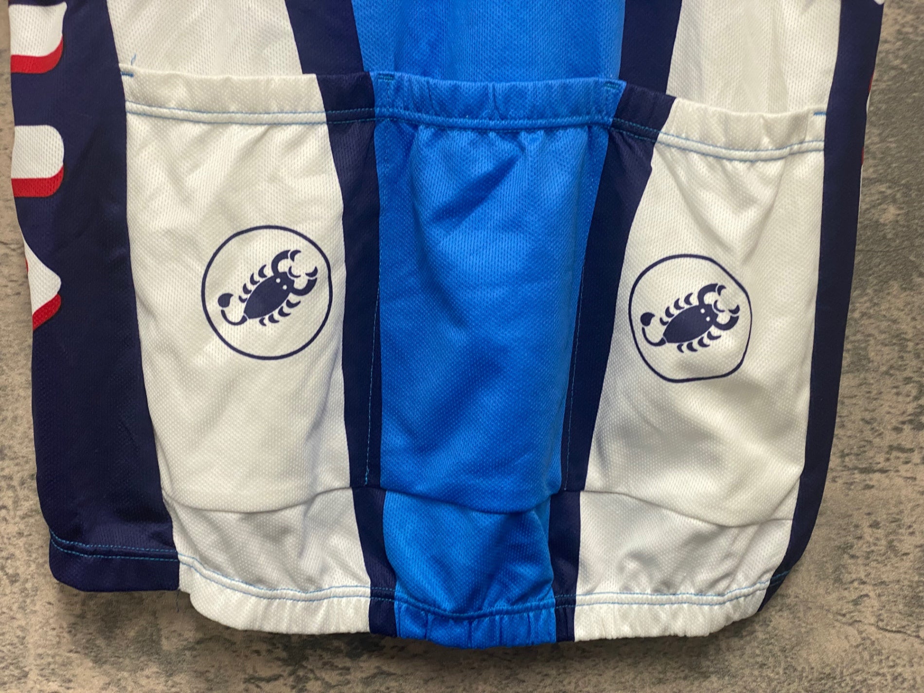 KE533 カステリ Castelli 半袖 サイクルジャージ 青 白 M ヴィンテージ