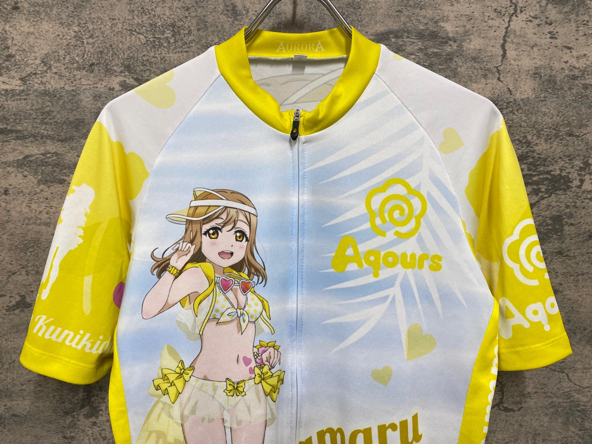 KA075 アウローラ AURORA 半袖 サイクルジャージ 黄 XL ラブライブ